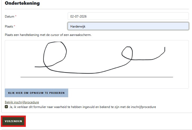 Onderteken en verzend